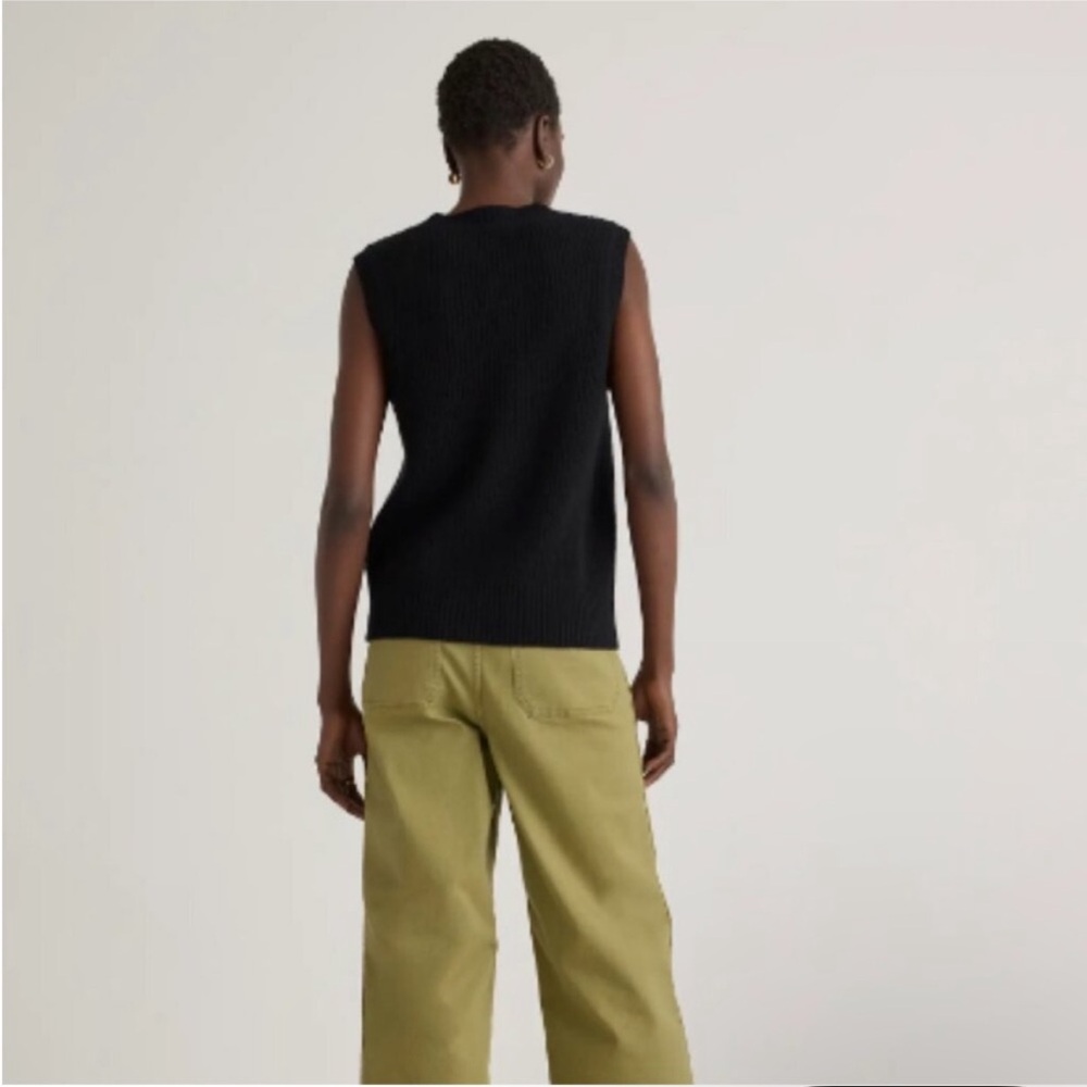 Quince Cashmere Fisherman Sweater Vest Black size small - Picture 2 of 6